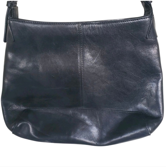 Wilsons Leather Pelle Studio Purse Black Zippered Adjustable Strap Shoulder Bag - Picture 5 of 16